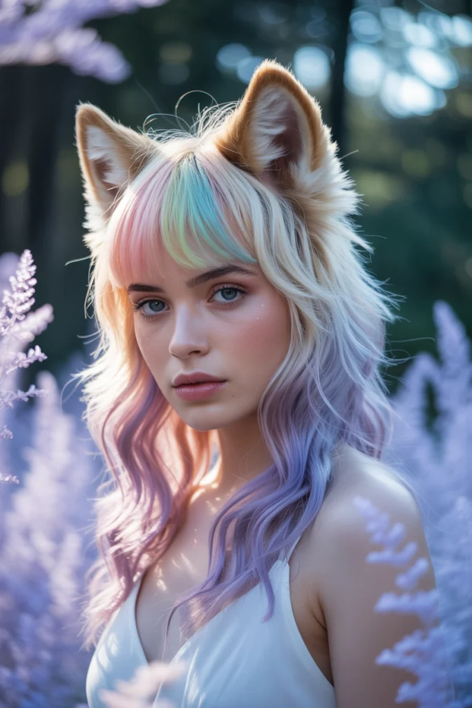 Trendy 12 Wolf Cut with Colored Bangs Ideas You'll Love 12 a photograph of a young woman showcasing Z YczwAqSW DjrFWIrQTZw sQxZnDfbSuasSbsEmo AFQ