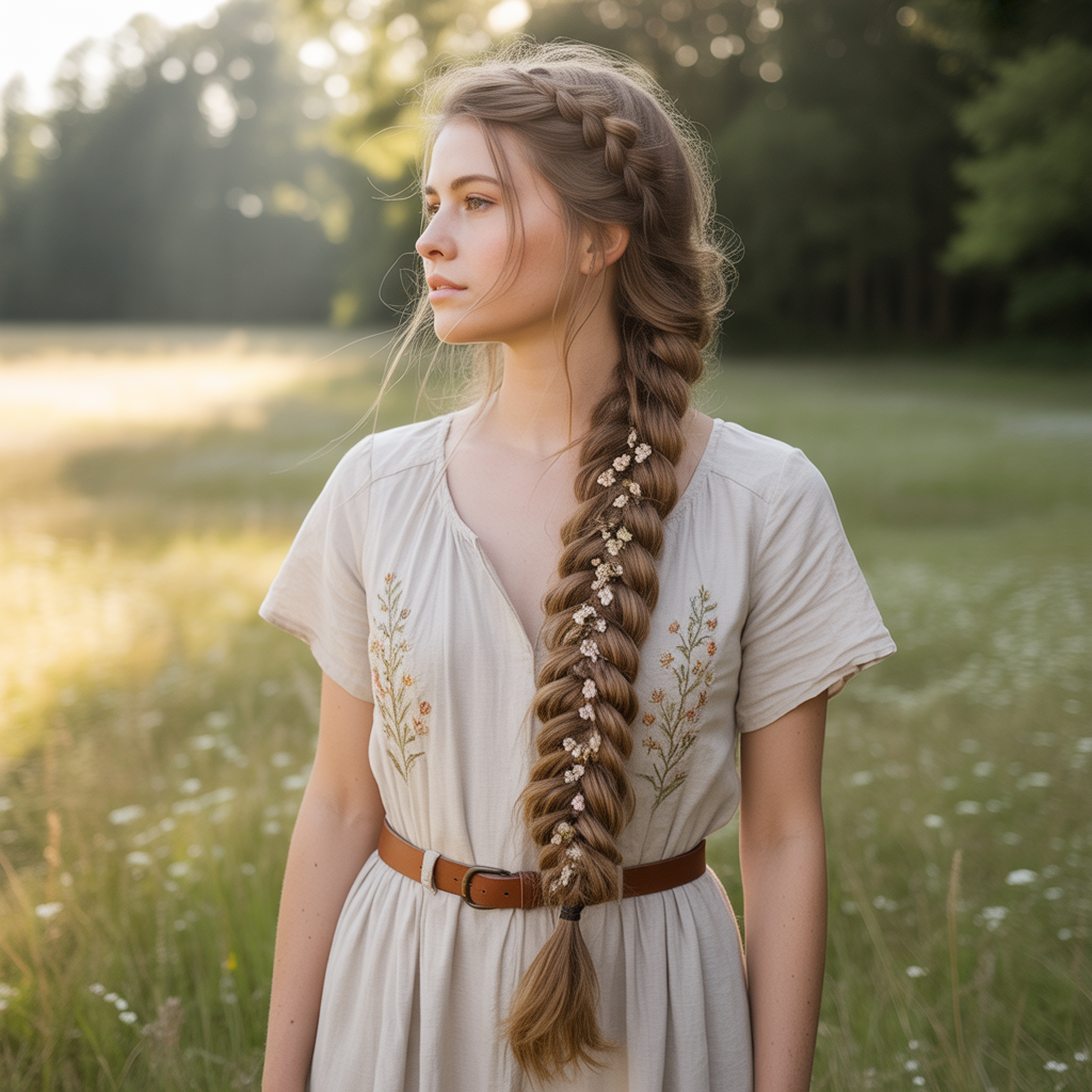20 Trendy & Elegant Beautiful Hairstyles with Baby Braids 15 a photograph of a young woman with a lon vC2faMwMSBWLGrFbGgp4lw Btz3TctBTRWLA8oaoIYM1g