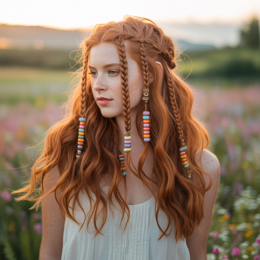 20 Trendy & Elegant Beautiful Hairstyles with Baby Braids 6 a photograph of a young woman with flowi 47TGQxLmRlif1jpy G 3AA AEJti8F6Tly24 WaVC rMw