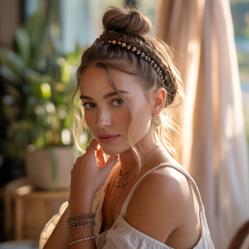 20 Trendy & Elegant Beautiful Hairstyles with Baby Braids 14 a soft focus portrait photograph of a yo ogcyejDaTZyKmD O61v5Sw WWfvjRvYS4Of54Lh1HrmBA