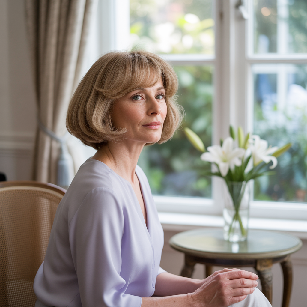 The Best Short Hairstyles Women Over 50 to Look Stylish and Confident 10 Feathered Bob