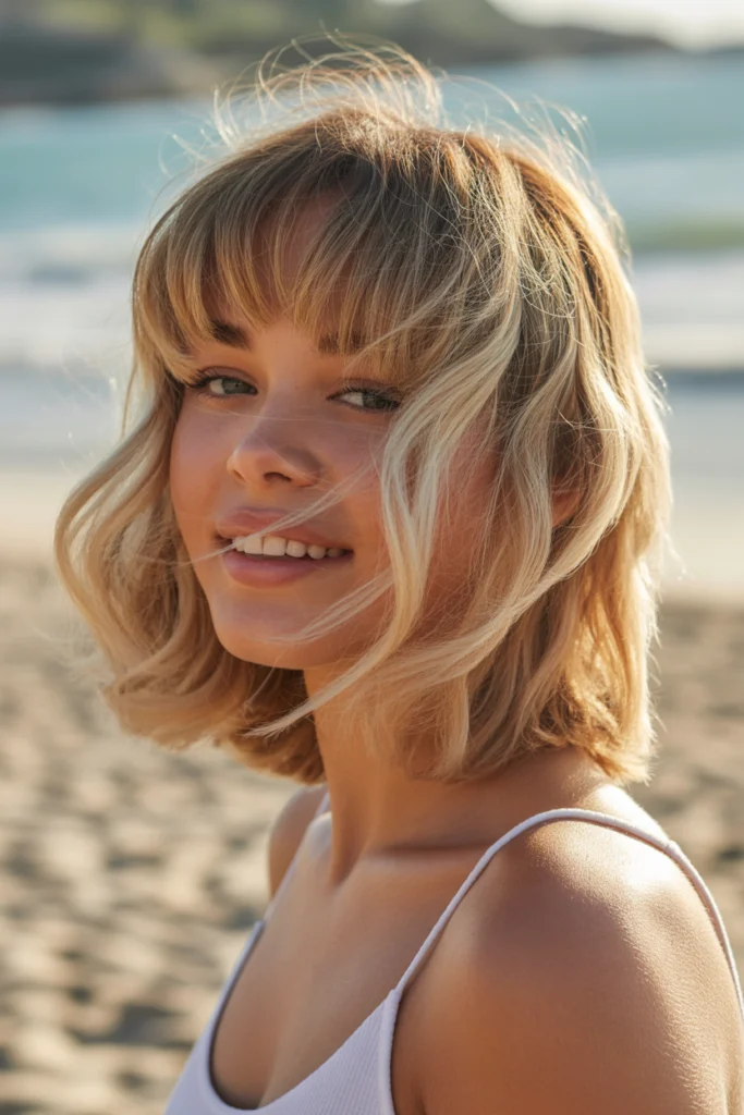 15 Wolf Cut with Curtain Bangs Ideas That Are Seriously Trending 7 Layered Wolf Cut with Bangs on Blonde Hair