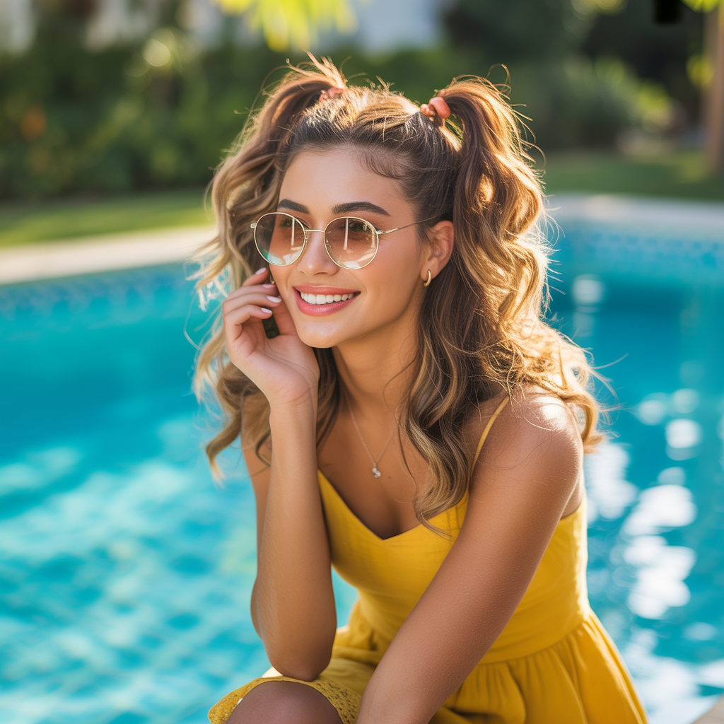 15 Cute & Easy Pool Hairstyles to Try This Summer 6 Bubble Ponytail