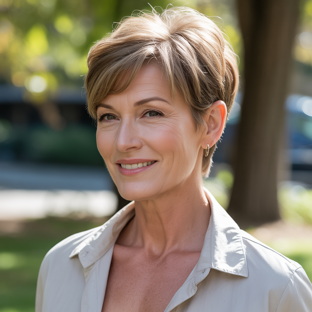 The Best Short Hairstyles Women Over 50 to Look Stylish and Confident 1 Classic Pixie Cut