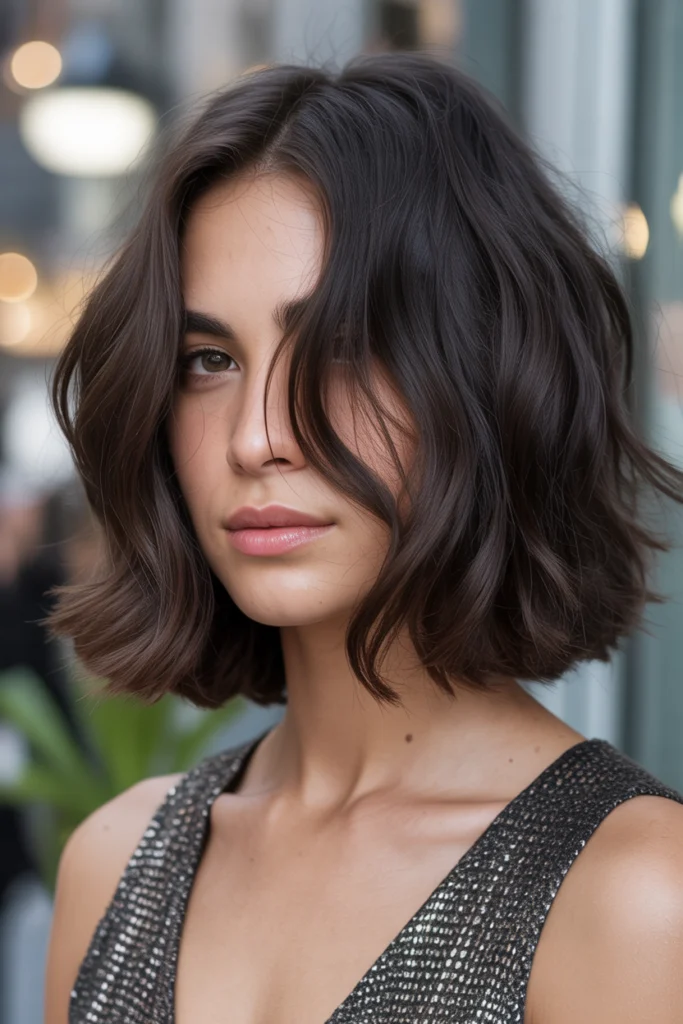 15 Shaggy Lob Ideas for a Fresh, Modern Look 7 deep brunette shades look stunning with Df2yZGscTlWvozkfHvXCLw mIm8dri7RiWj Sq 0w 7A