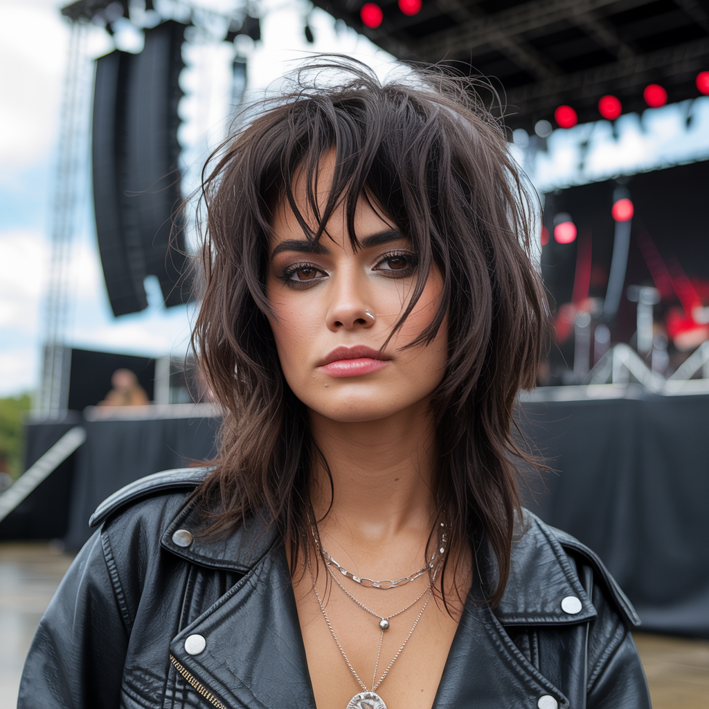 Long Shag for Women 13 Gorgeous Hairstyles to Try 7 edgy woman with a messy rock star inspir V1bJBS 2QZeq0GP1NgSNQw ey35rQY8Tv GqA fv9cZw