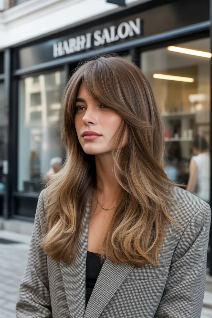 modern woman with a long heavily layered zDzKeXmQSXerVd5E53q Qg ZwD8Zj7zRs2VT8NaeGixMw