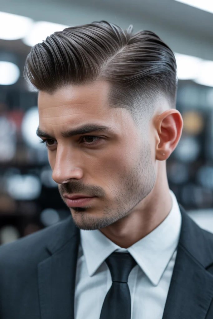 realistic close up of a man with slicked FTBbfXSqSICuO JIRmaopA Oy9z4aAnQTmNHSBiR1fwSA
