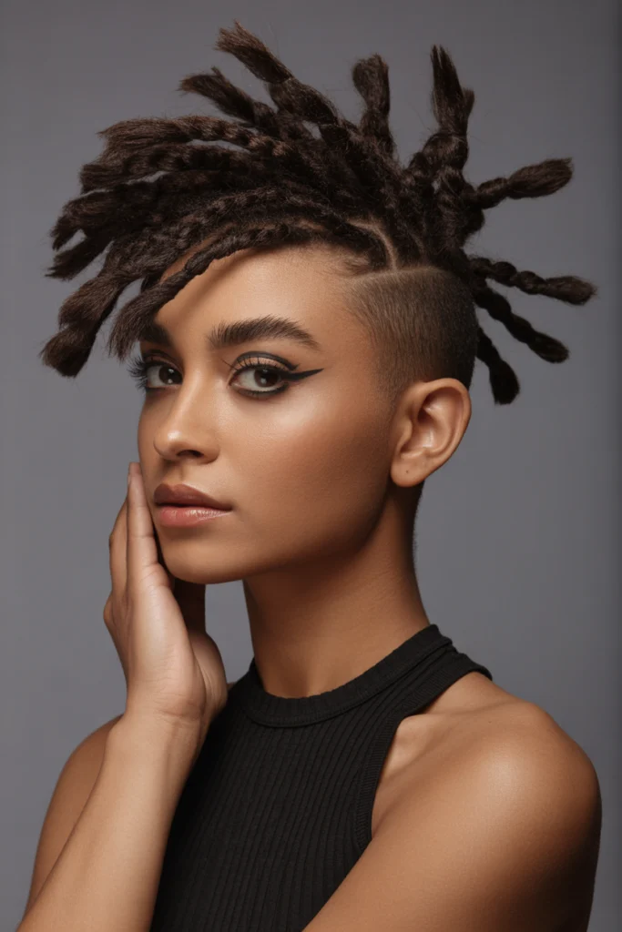 Best 10 Loc Styles Short Hair Ideas You’ll Love 9 short loc frohawk style sides pinned up b 8tPO hRRWXRpElP EXwQ VPVn0zyCTsmOA4BtEkfGaQ
