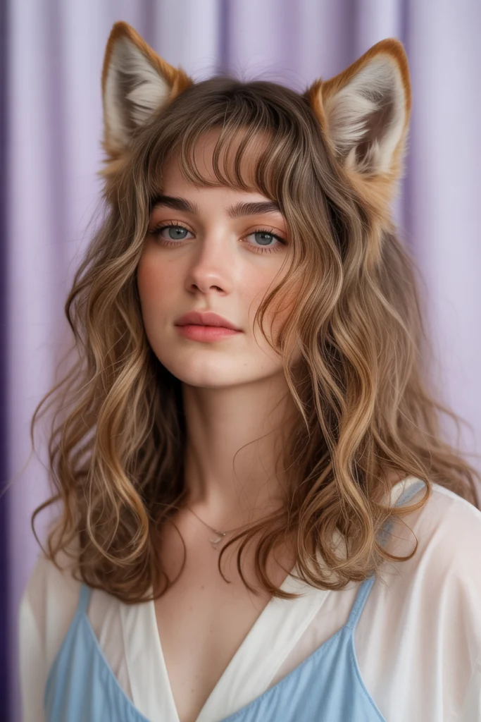 15 Wolf Cut with Curtain Bangs Ideas That Are Seriously Trending 3 Soft Wolf Cut with Wispy Curtain Bangs