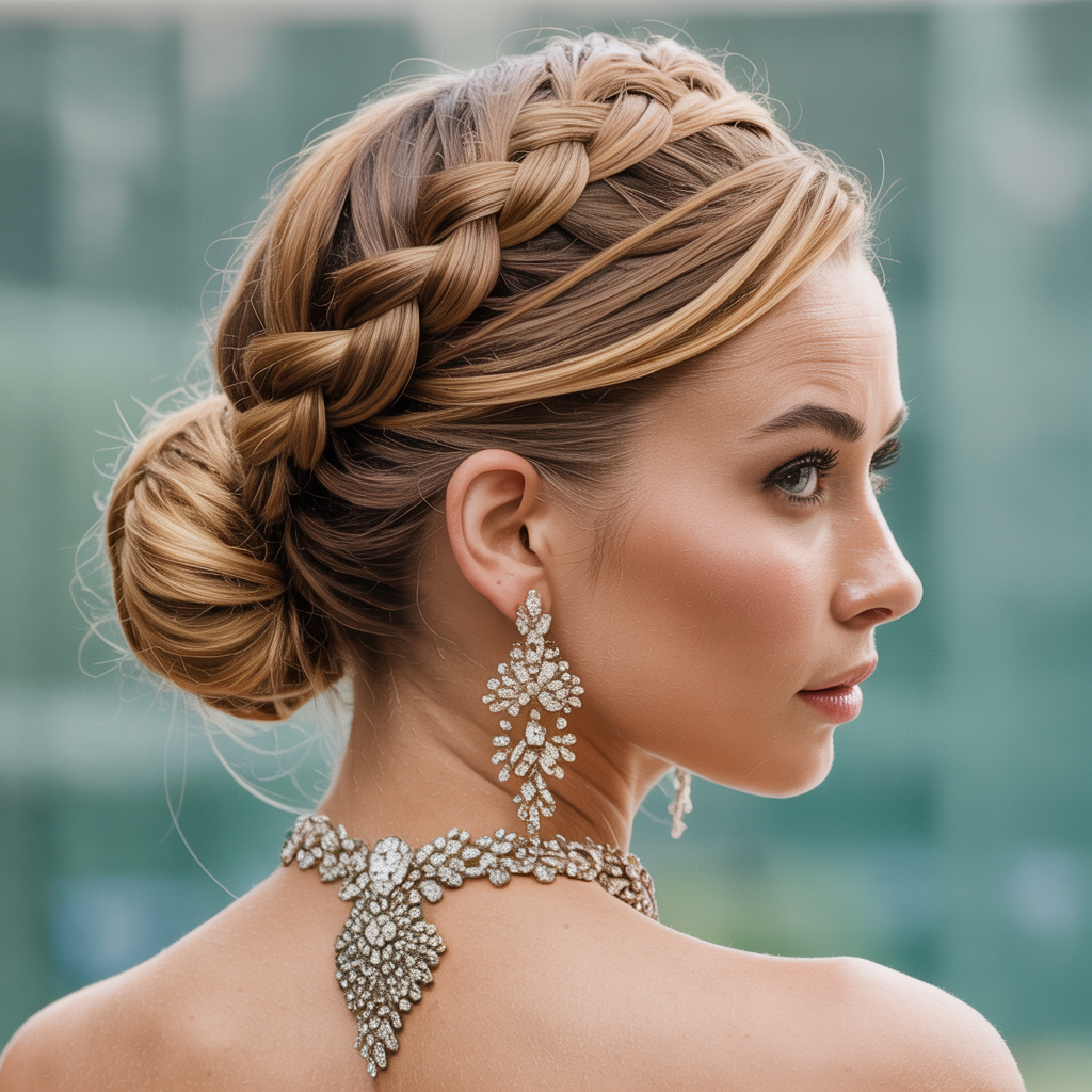 20 Stunning Wedding Braid Hairstyles for Every Bride 18 Braided Tiara with Bun