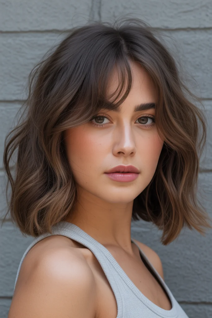 15 Wolf Cut with Curtain Bangs Ideas That Are Seriously Trending 9 Shaggy Wolf Cut with Voluminous Curtain Bangs