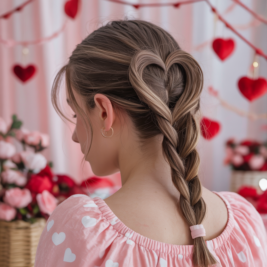 20 Stunning Ideas On Valentines Hairstyles for a Romantic Date Night 14 young woman with a creative heart shaped