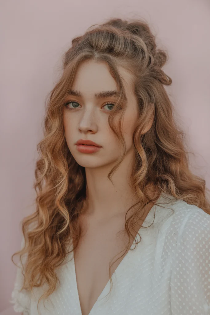 young woman with voluminous wavy hair in uSSsIqX9RRq0yyP2Mjez2A ydq7T5rS6ORc Gt72ftQ