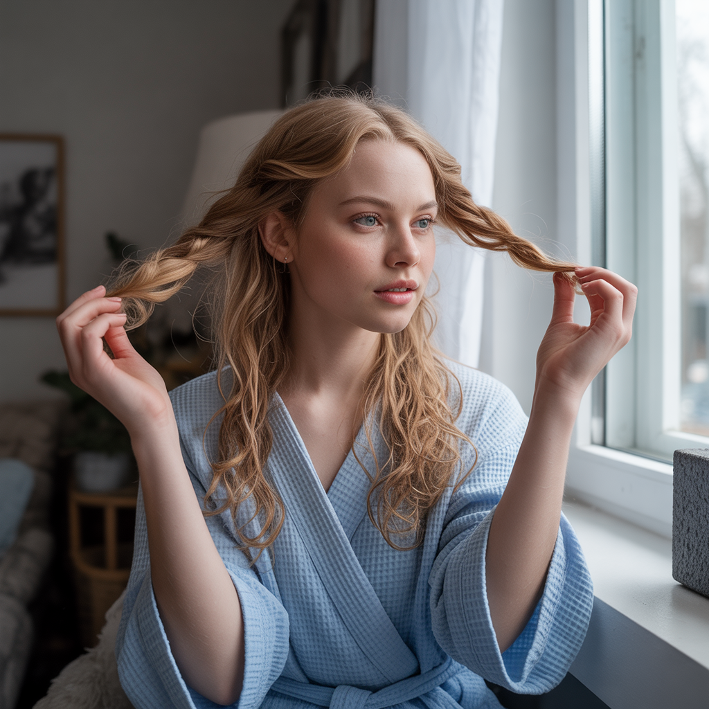 15 Ideas How to Style Fine Hair and Make It Look Thicker Instantly 12 Air-Drying with Intention