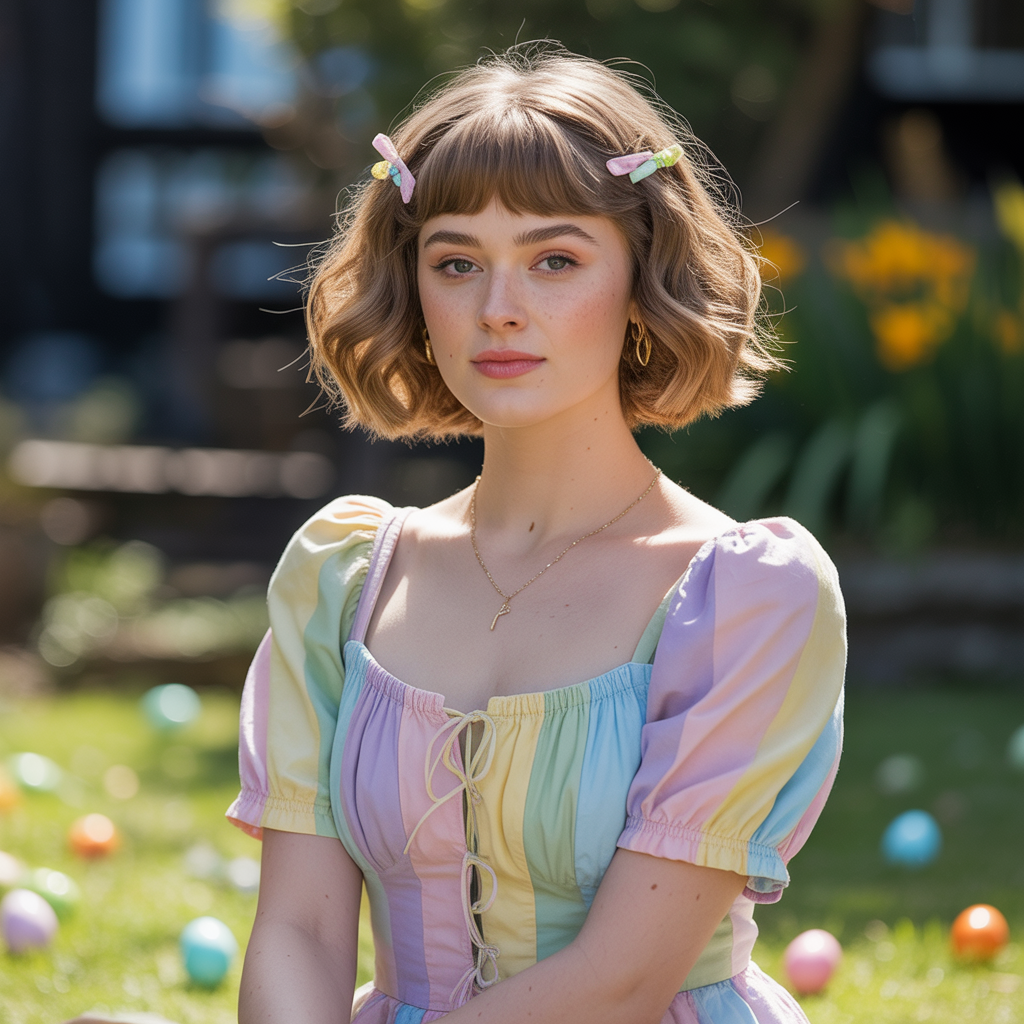 20 Beautiful Festive Easter Hairstyles to Shine This Spring 15 Braided Bun with Egg-Inspired Pins