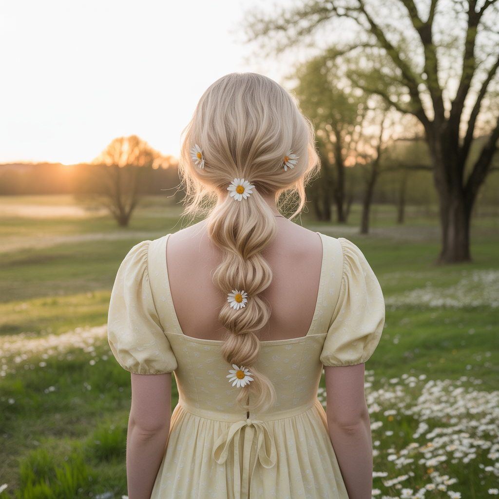 20 Beautiful Festive Easter Hairstyles to Shine This Spring 3 Braided Crown with Ribbon Detail