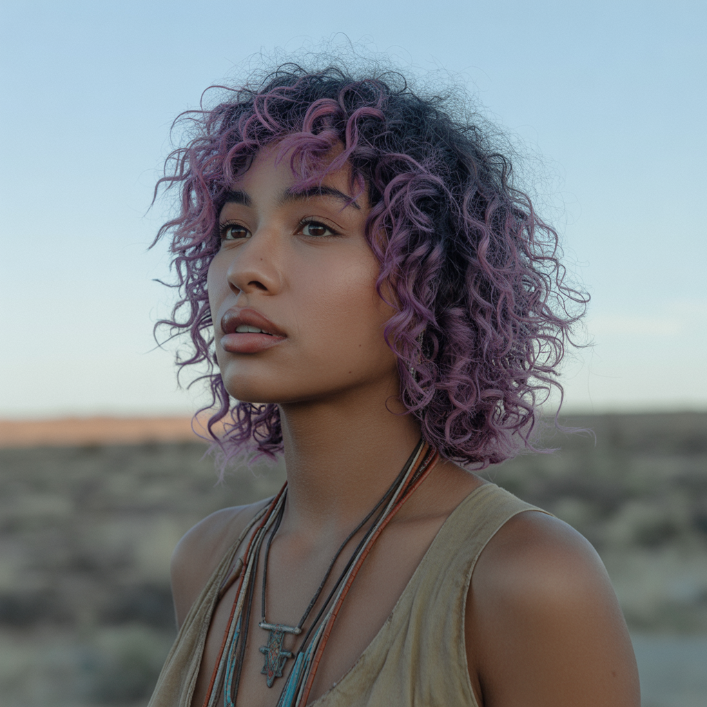 Curly Wolf Cut for Women: 15 Dynamic Styling Ideas 9 Color-Pop Curls