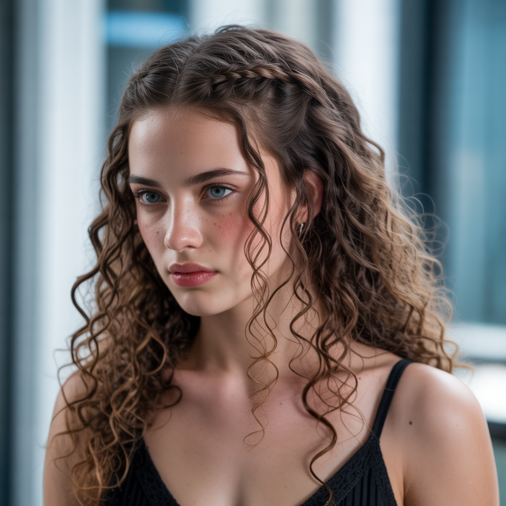 Curly Hair for Women with Braided Touches