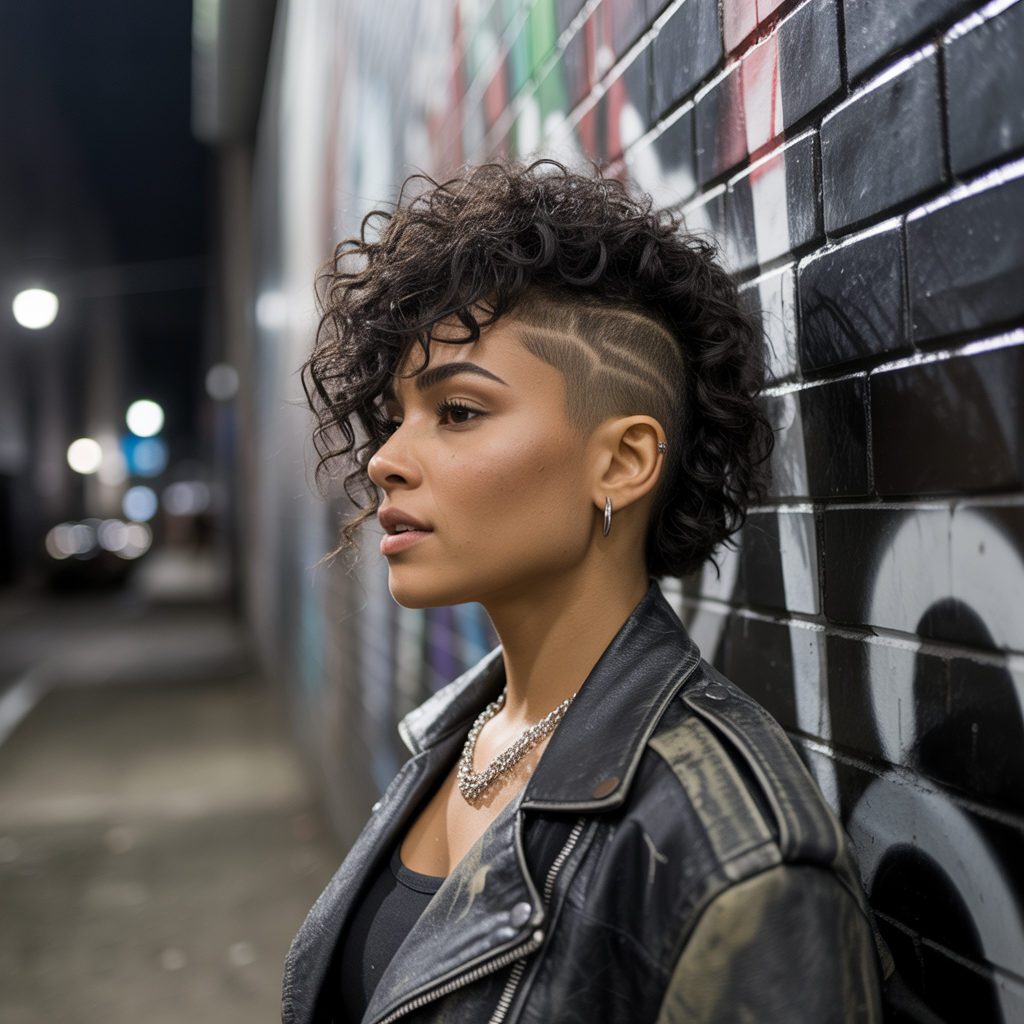 Curly Wolf Cut for Women: 15 Dynamic Styling Ideas 11 Curly Wolf Cut with Undercut