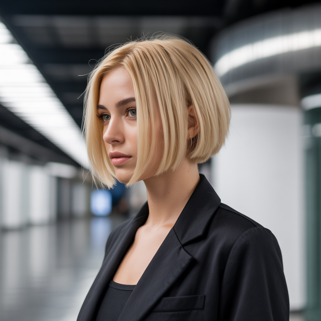 Ear Length Haircuts with Angled Bob Lines