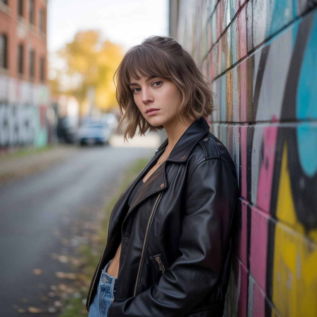 Ear Length Haircuts with Messy Bangs