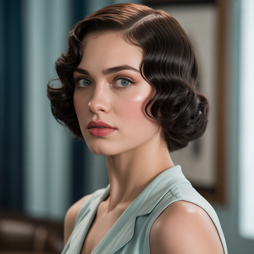 Ear Length Haircuts with Retro Finger Waves