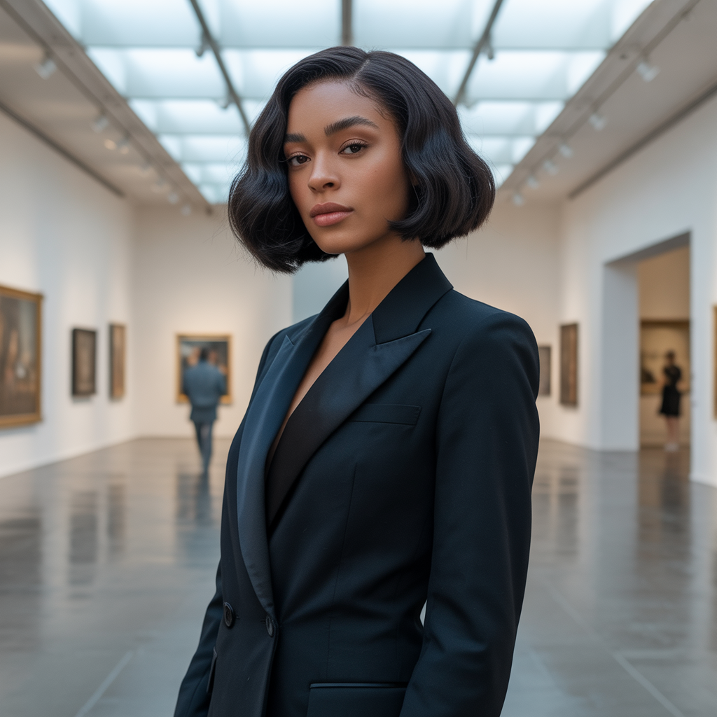 Elegant short bob ideas for black women with inverted cut