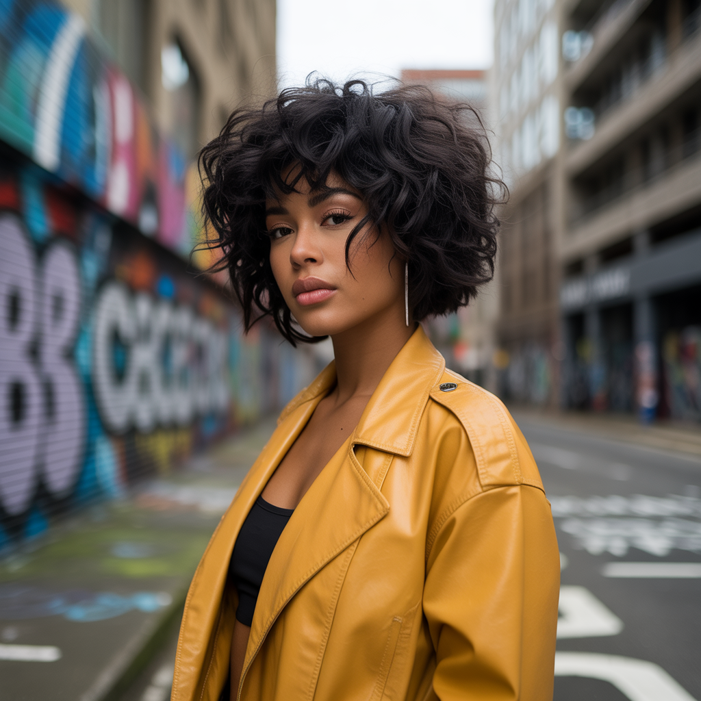 Elegant short bob ideas for black women with textured finish