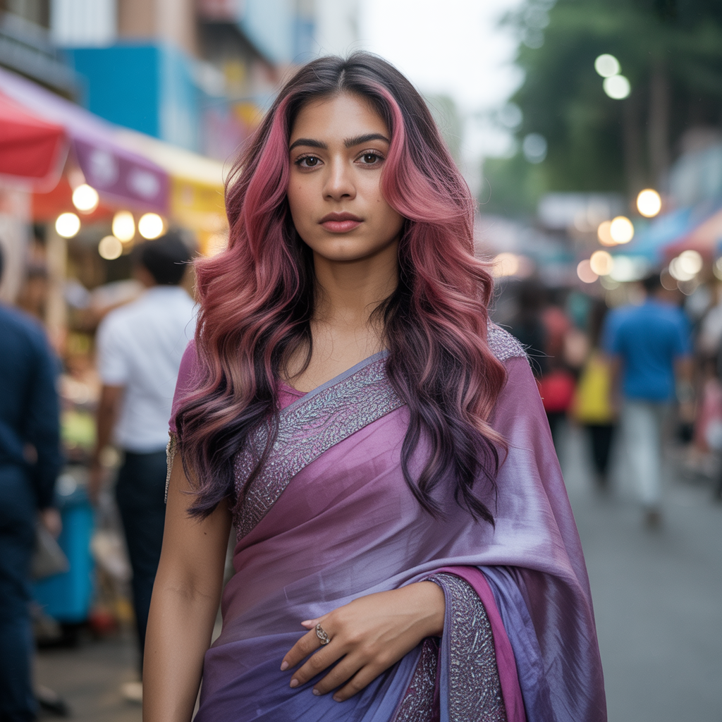 Fancy Dip Dye Hair Color Ideas in Dual Colors