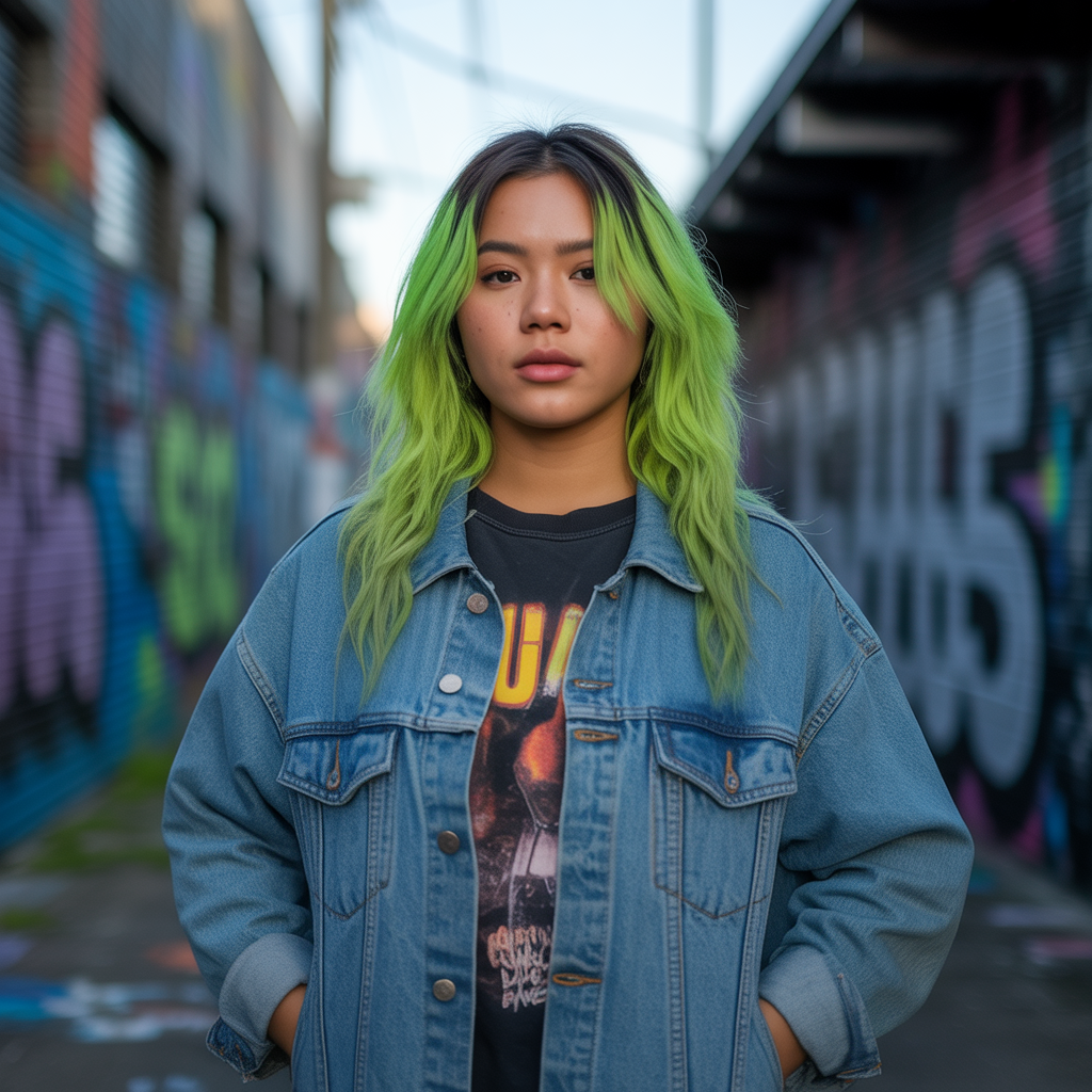 Fancy Dip Dye Hair Color Ideas with Bold Neon Shades
