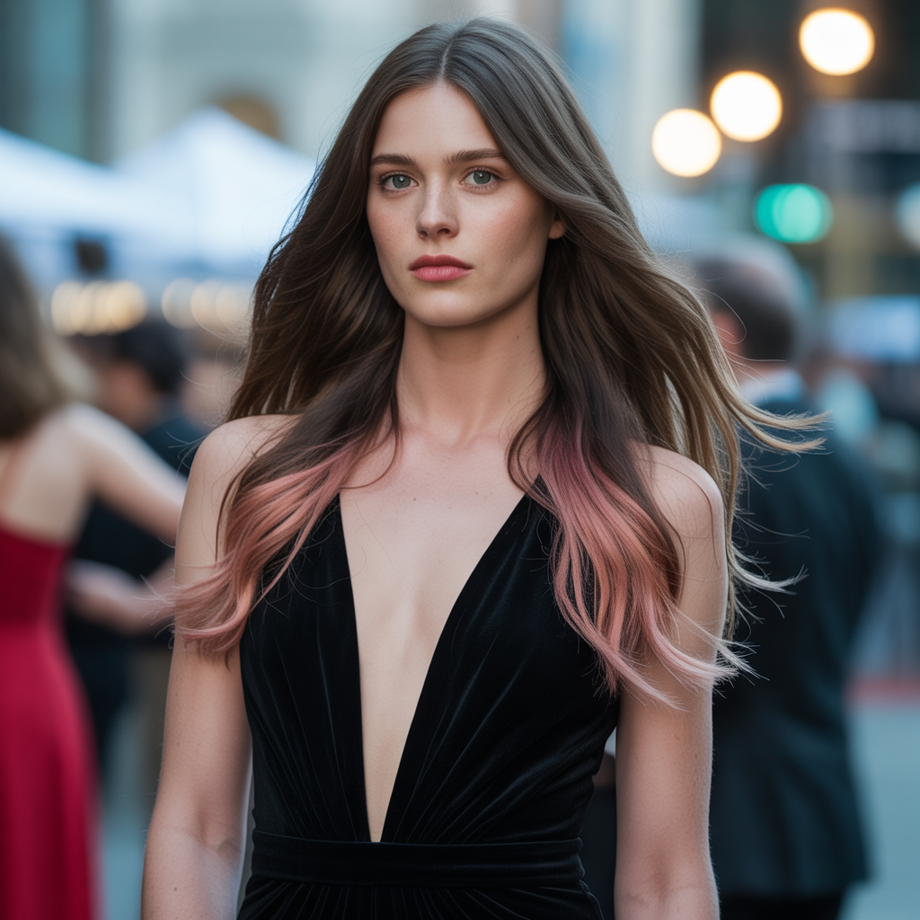Fancy Dip Dye Hair Color Ideas with Metallic Finishes