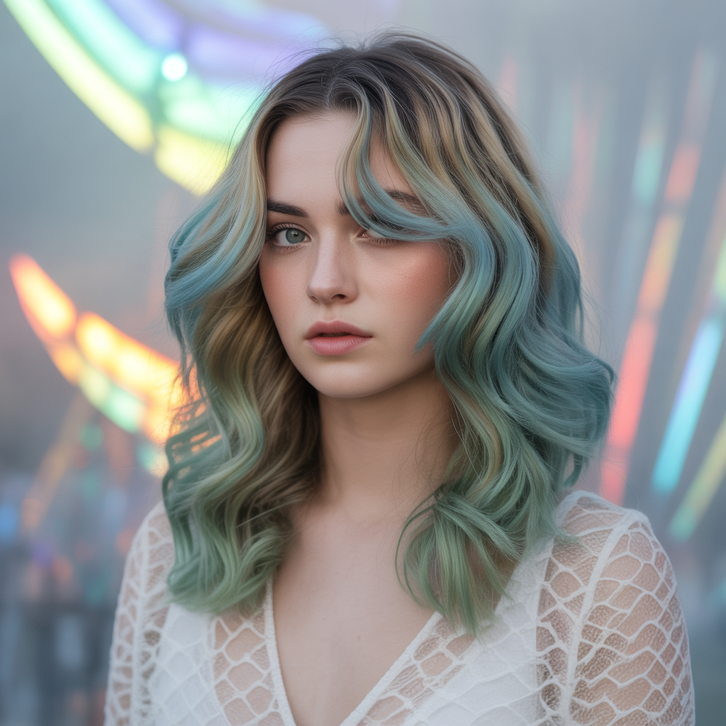 Fancy Dip Dye Hair Color Ideas with Subtle Pastel Blends