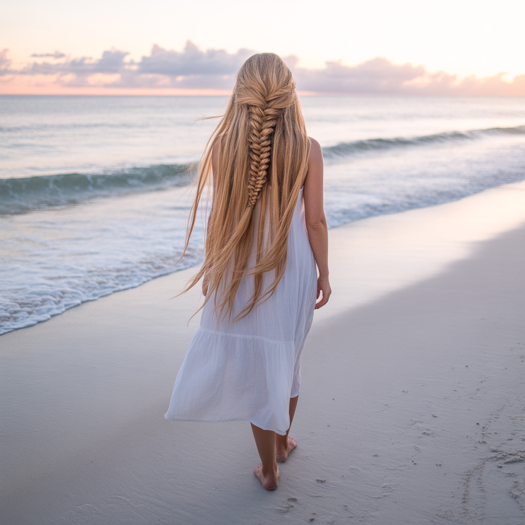 20 Trendy Sun Kissed Beach Hairstyles for Waves, Braids & Buns 16 Fishtail Braid for Sun Kissed Beach Hairstyles