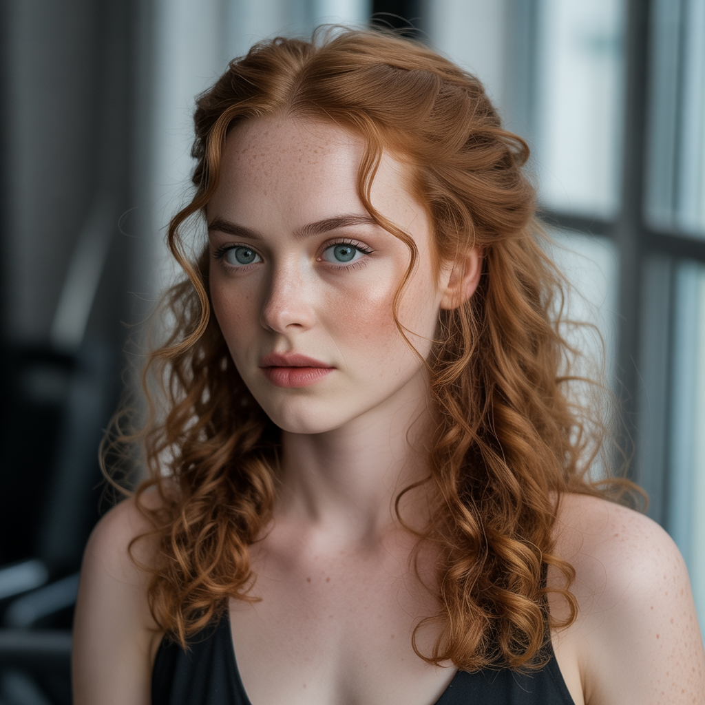 Ginger Brown Hairstyles with Half-Up Style