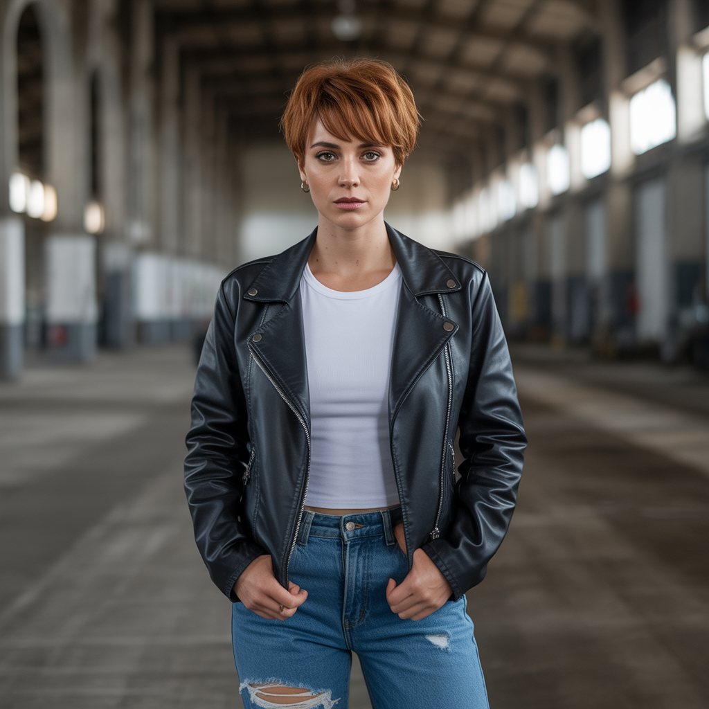 Ginger Brown Hairstyles with Pixie Cut