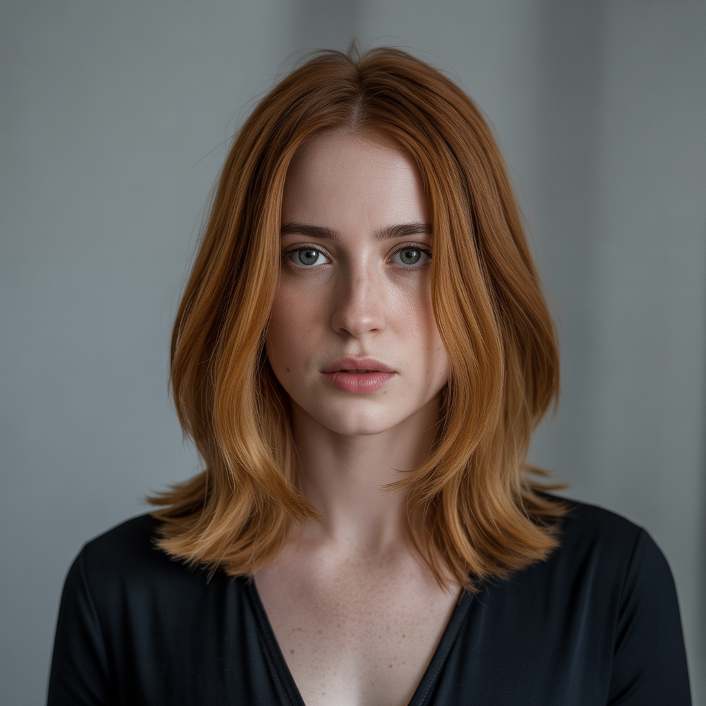 Ginger Brown Hairstyles with Shoulder-Length Cut