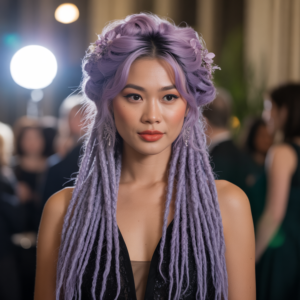 Hairstyles with Dyed Locs