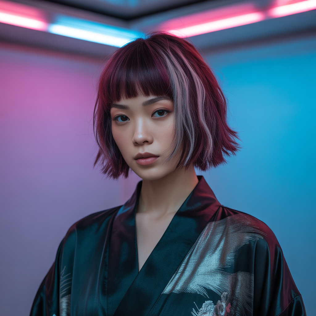 15 Stunning Hime Haircut for Women Ideas You’ll Love 3 Hime Haircut with Bold Color