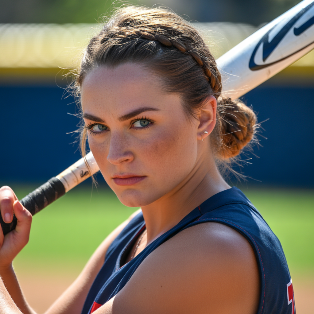 15 Softball Hairstyles That Stay Strong All Game 8 Low Bun Softball Hairstyles