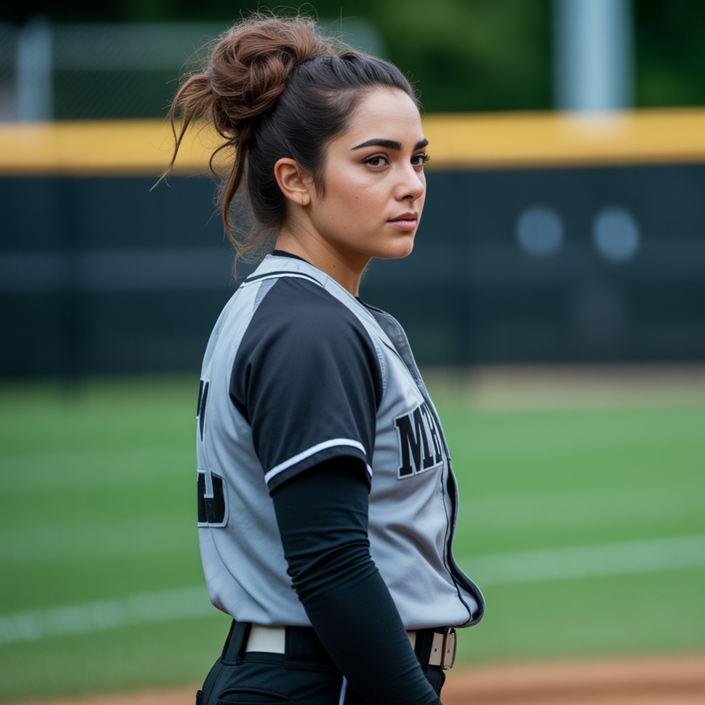 15 Softball Hairstyles That Stay Strong All Game 9 Messy Bun Softball Hairstyles