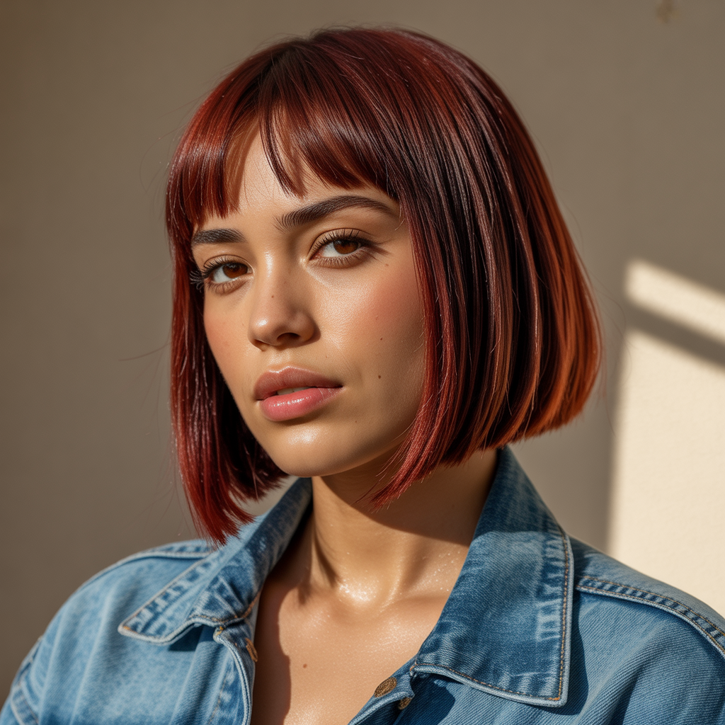 Red Weave Hairstyles: 20 Bold Looks to Transform Your Style 1 Red Weave Bob with Sleek Finish