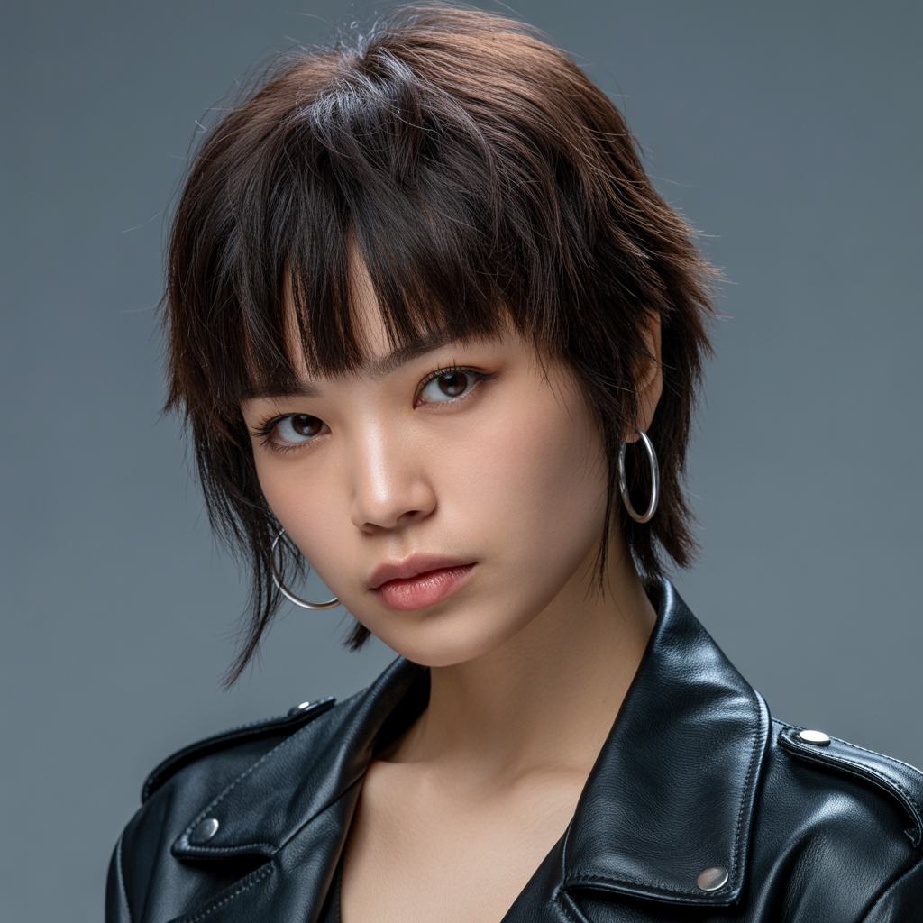20 Short Wolf Cut Hairstyles You’ll Love 2 Short Wolf Cut with Bangs