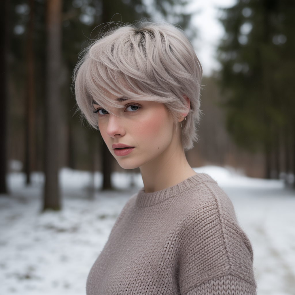 20 Short Wolf Cut Hairstyles You’ll Love 16 Short Wolf Cut with Soft Finish