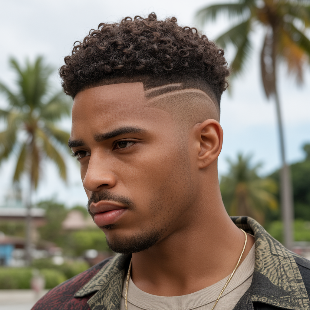 15 Bold Temple Fade Styles You Need to Try 8 Temple Fade with Curly Hair