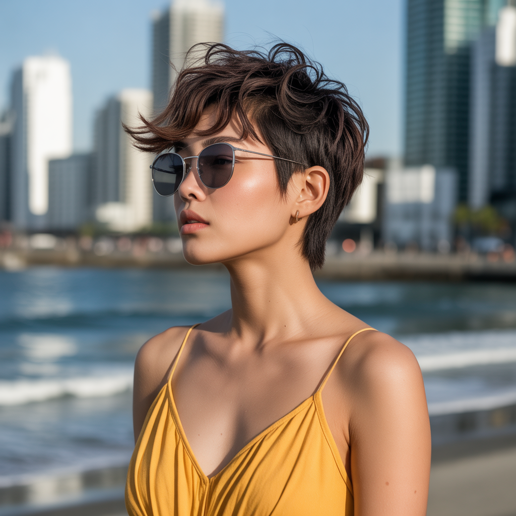 20 Trendy Sun Kissed Beach Hairstyles for Waves, Braids & Buns 15 Textured Pixie for Sun Kissed Beach Hairstyles