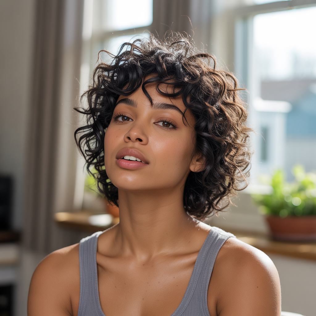 Curly Wolf Cut for Women: 15 Dynamic Styling Ideas 10 Tousled Everyday Style