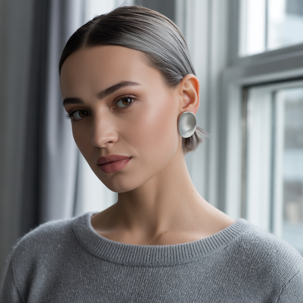 15 Tucked Hair for Women: Simple Yet Powerful Styles 7 Tucked Hair for Women with Statement Earrings
