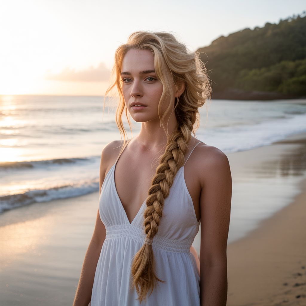 20 Trendy Sun Kissed Beach Hairstyles for Waves, Braids & Buns 13 Waterfall Braid for Sun Kissed Beach Hairstyles
