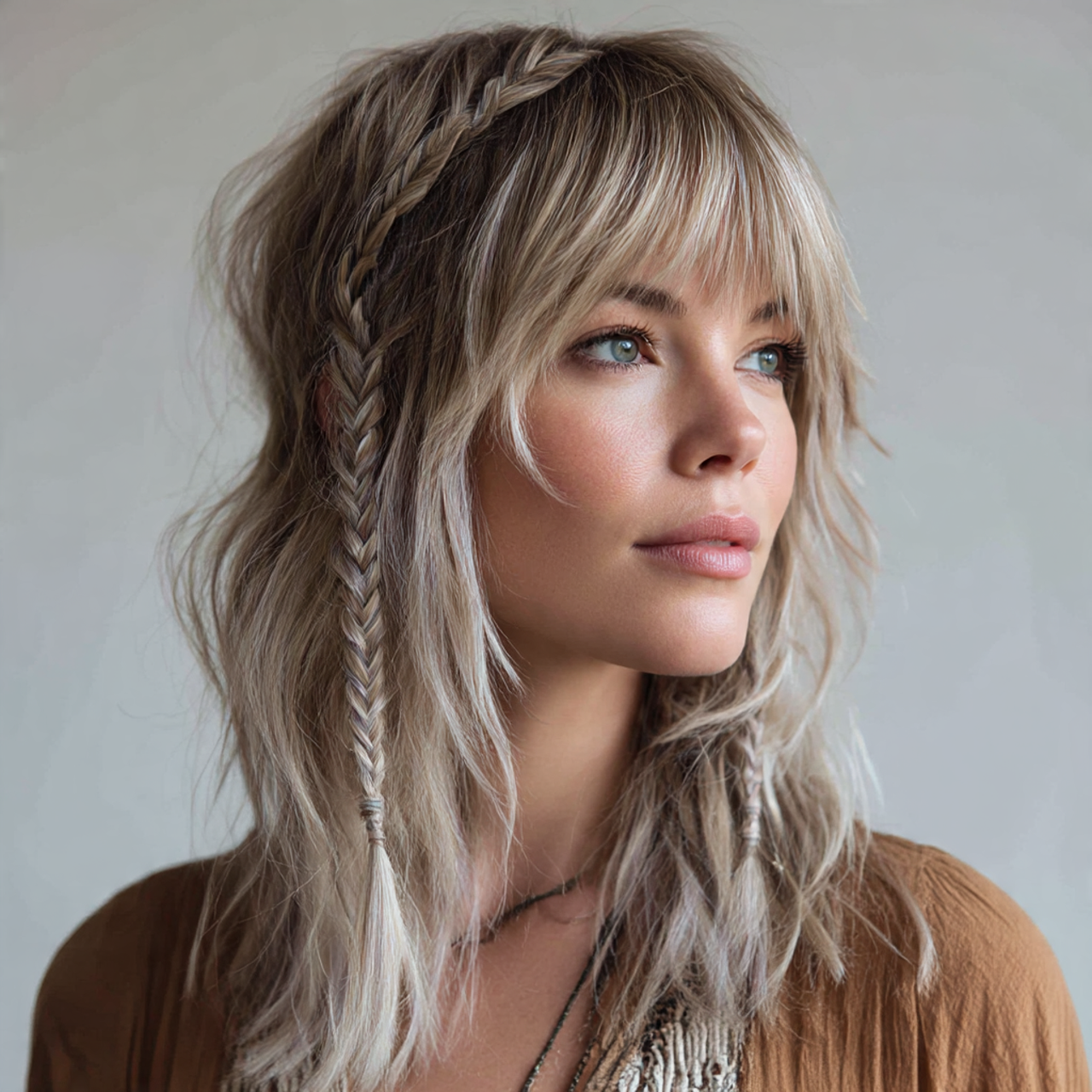 Accent Wolf Cut Braids for Women
